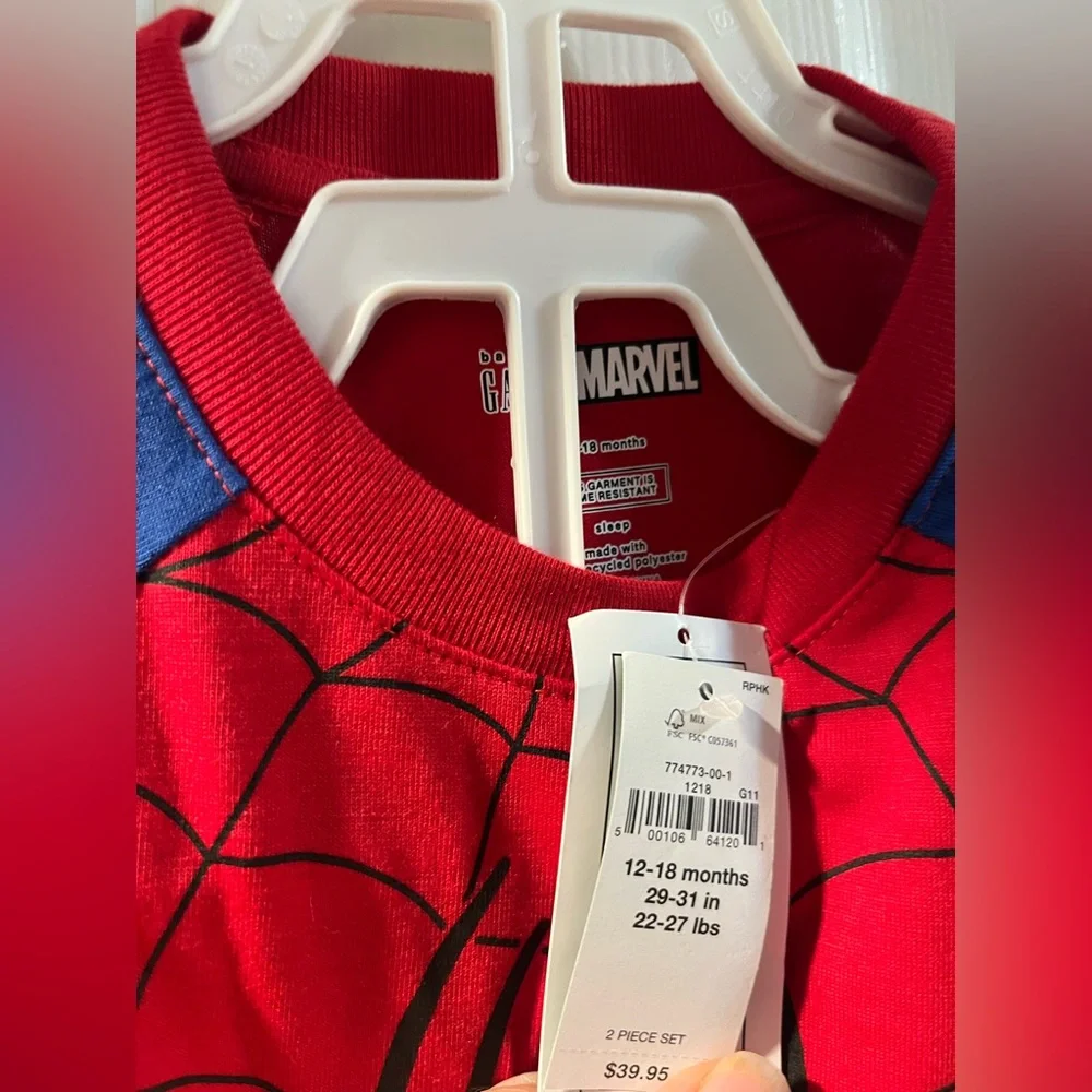 🌻 3/$20 Baby Gap SpiderMan pajama set 18 months Marvel pjs spider man - Picture 2 of 5